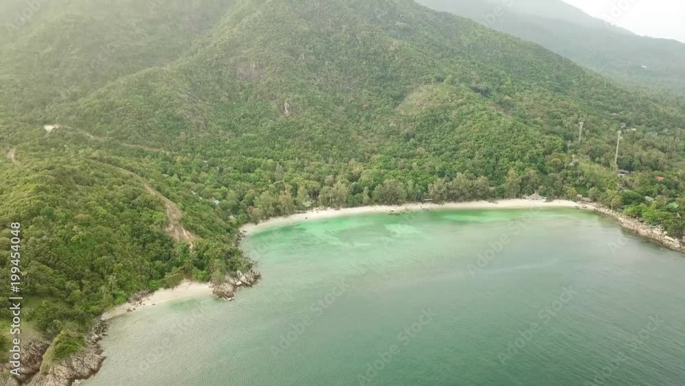 Aerial view on mountains and sea coast on Phangan island, Thailand Aerial view on mountains and sea coast on Phangan island, Thailand