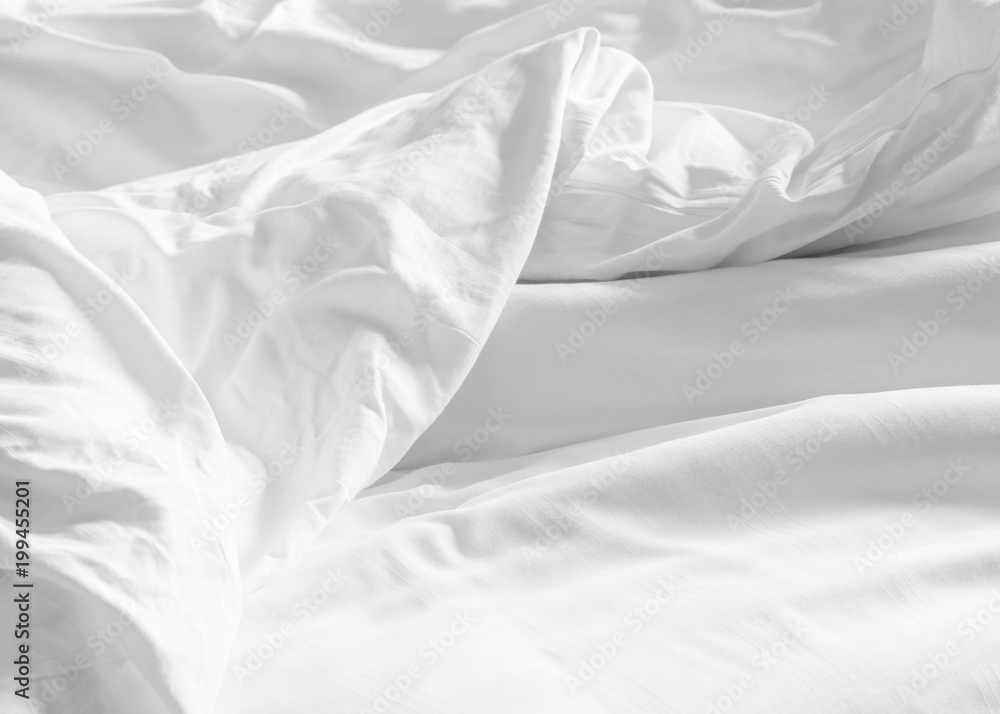 messy white bed sheets Stock Photo | Adobe Stock
