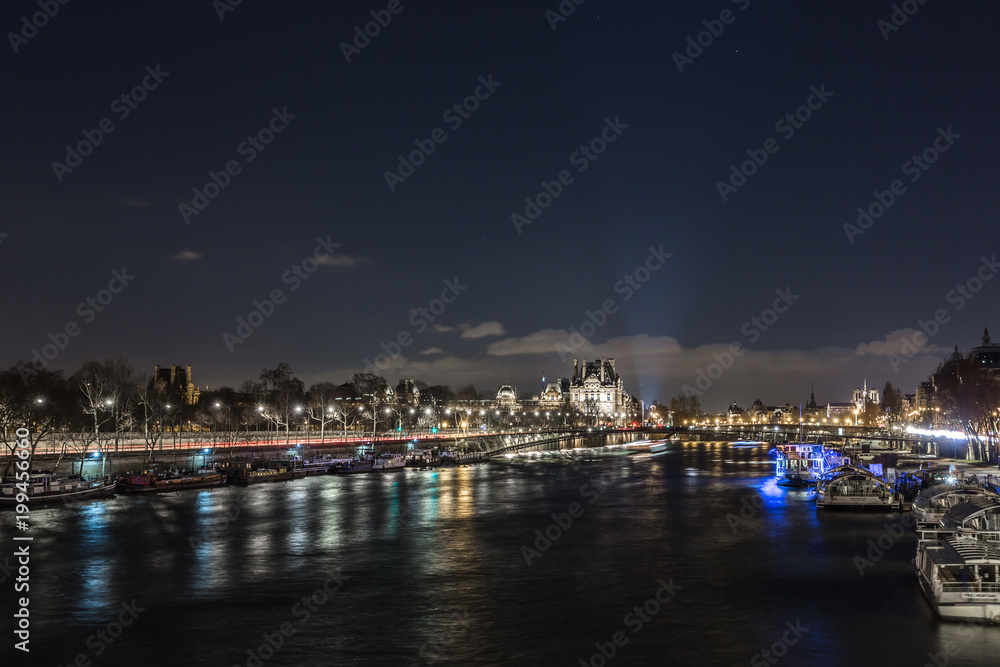 River Seine in Paris by night