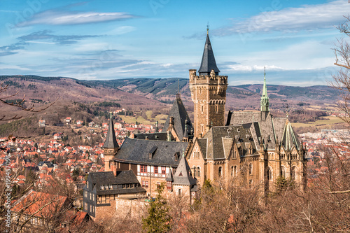 Obraz na płótnie Blick auf Schloss Wernigerode w salonie