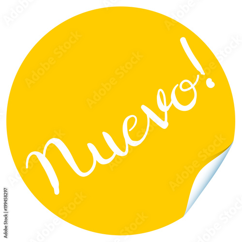 Nuevo! button / sticker