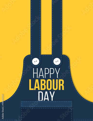 Obraz na płótnie Labour day poster background in yellow and blue w salonie