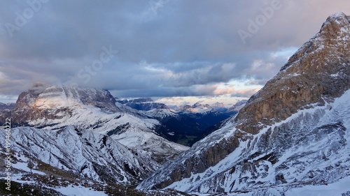 Dolomiten im Sonnenuntergang  Hochgebirge mit Weitsicht