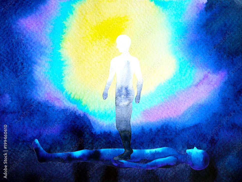 Human Soul Spirit And Body Connect To Mind Connection Inside Watercolor Painting Illustration Design Hand Drawn Stock Illustration Adobe Stock
