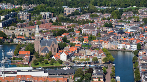 City centre of and church of Maassluis, Zuid-Holland, The Netherlands photo