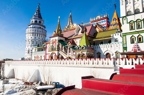 Photography Stunning architecture of Izmailovo Kremlin during midday in Moscow, Russia