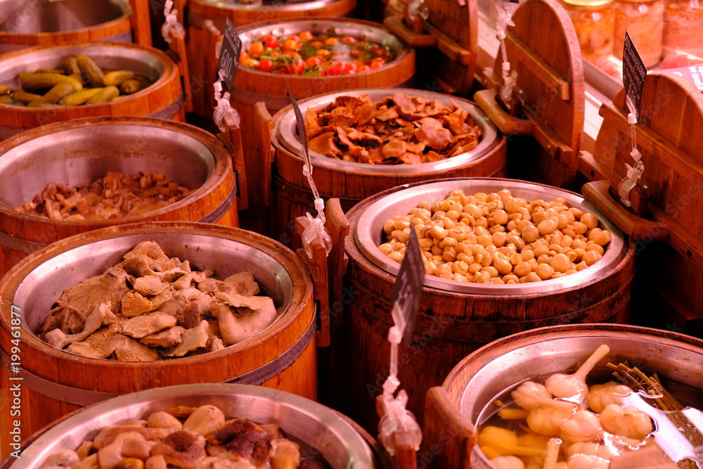 Fototapeta premium Pickles on russian street store