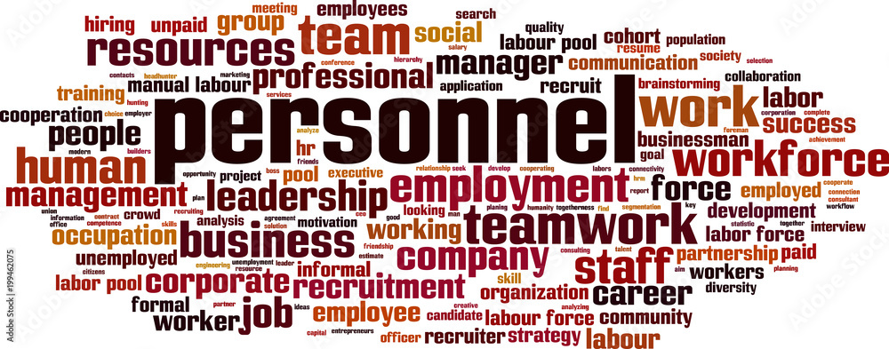 Personnel word cloud