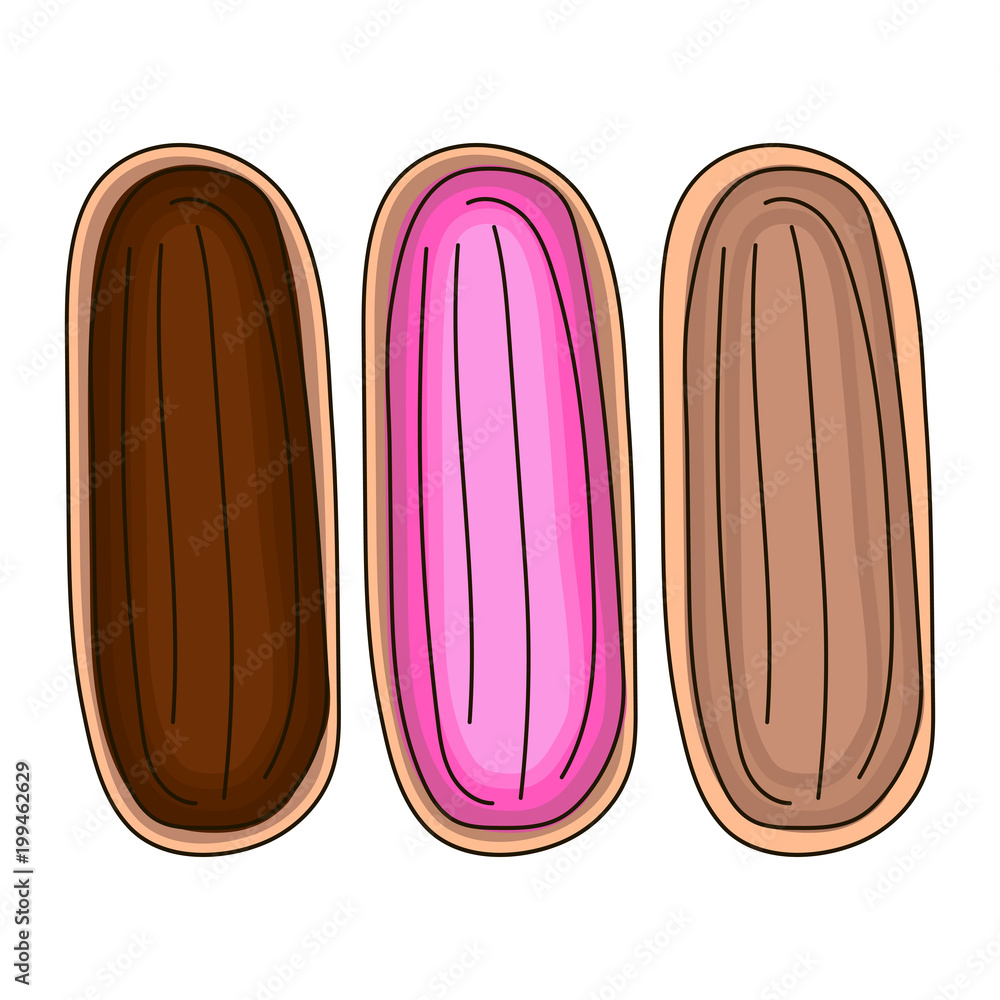 custard cake biscuits icons set. custard cake biscuits icons set.