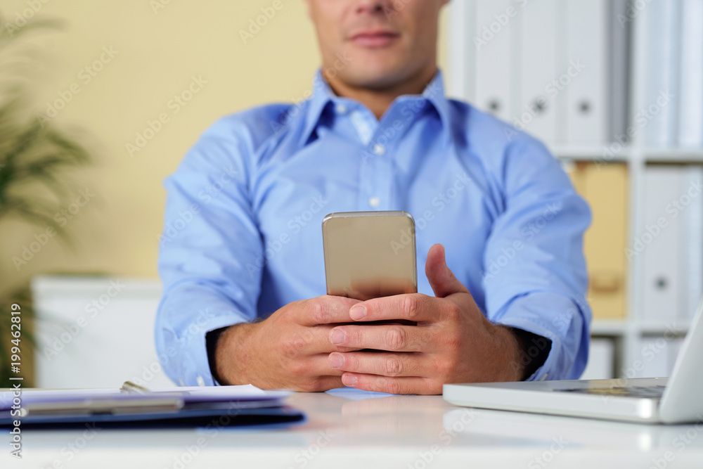 CHecking smartphone CHecking smartphone