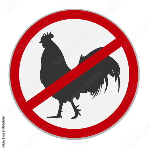 No chicken sign. Dietary restriction. Vector illustration
