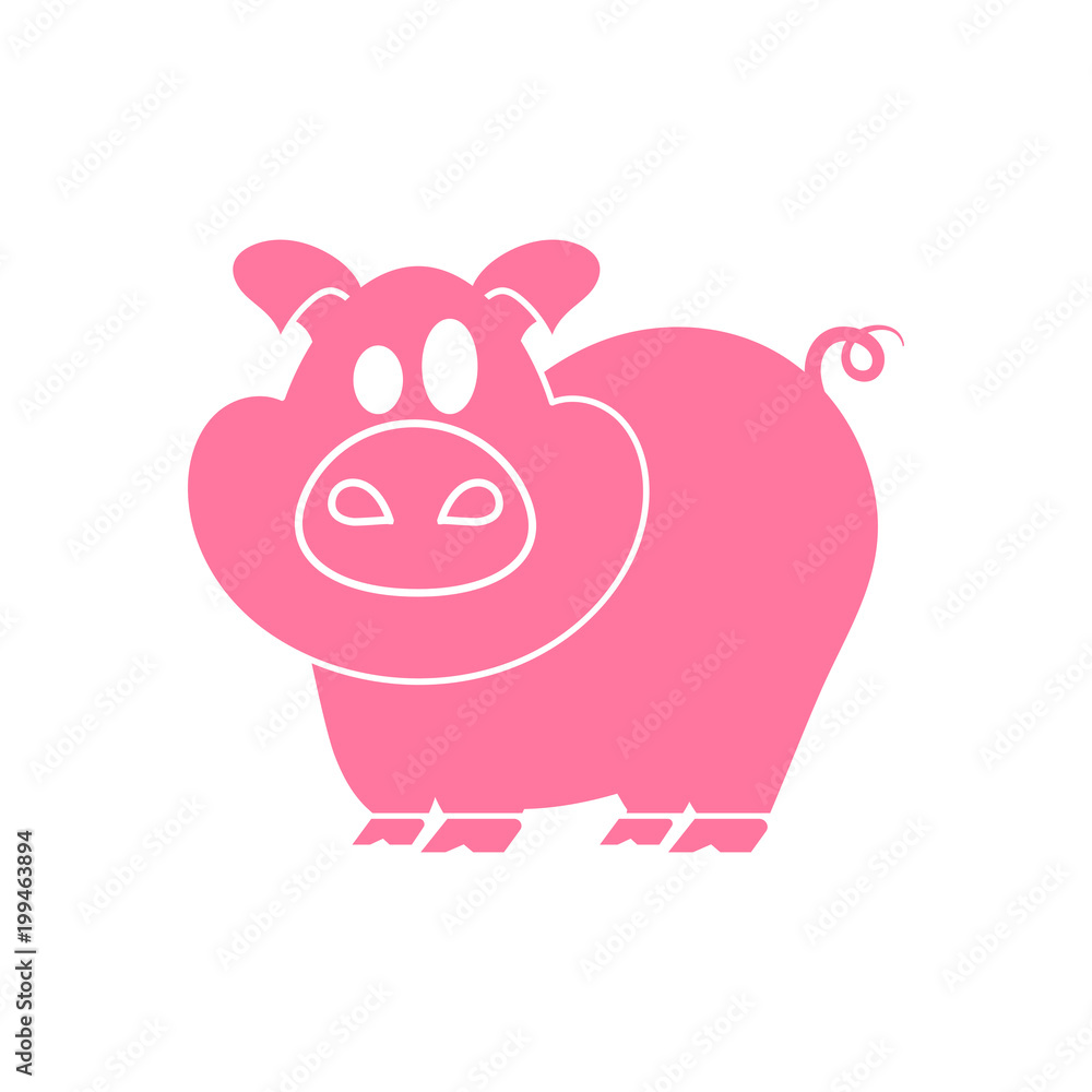 pig with icon. pig with icon.