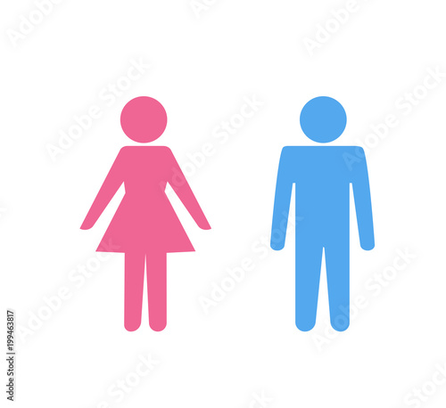 
Vector man and woman icons, toilet sign, restroom icon, minimal style, pictogram 