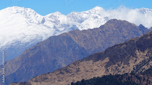 Scenic view of the Himalayan mountain range (Dhaulagiri massif)