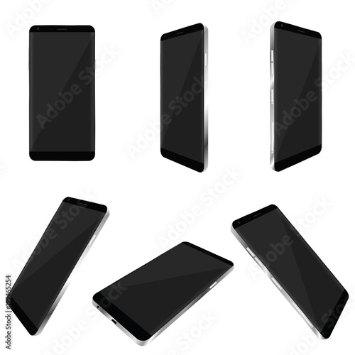 smartphone in realistic perspective vector illustration