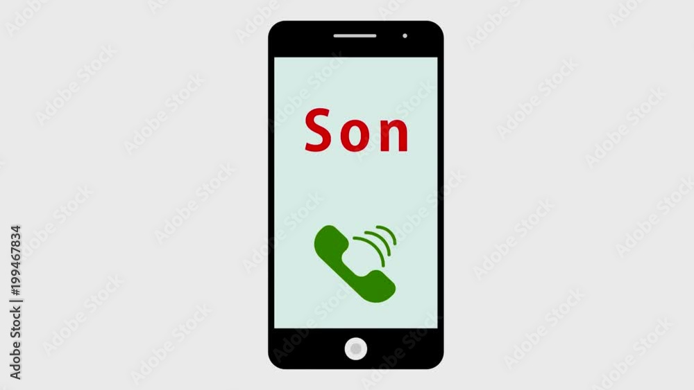 Phone call son, 2d animation on gray background Phone call son, 2d animation on gray background