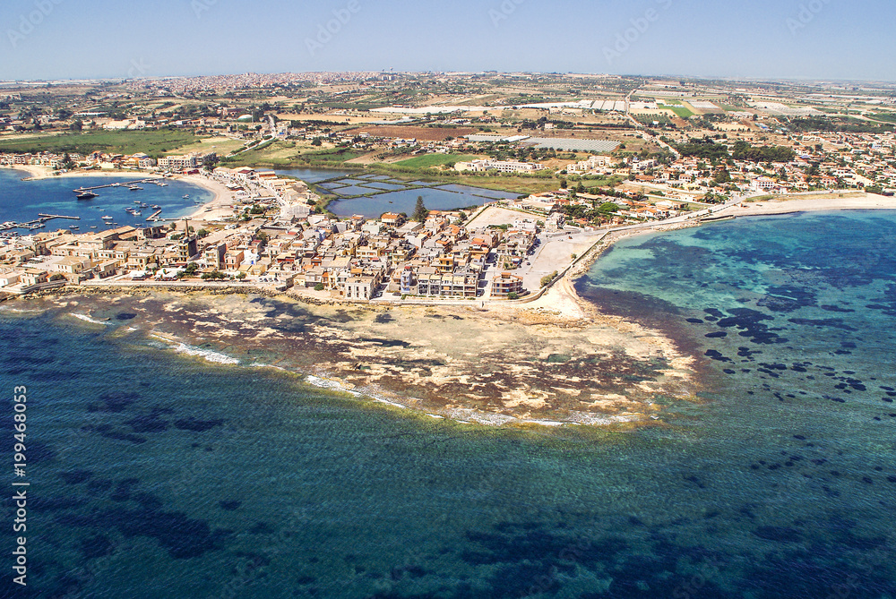 Aerial view of Marzamemi, Sicily