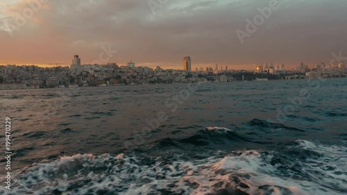Sunset on the Bosphorus. Istanbul. photo