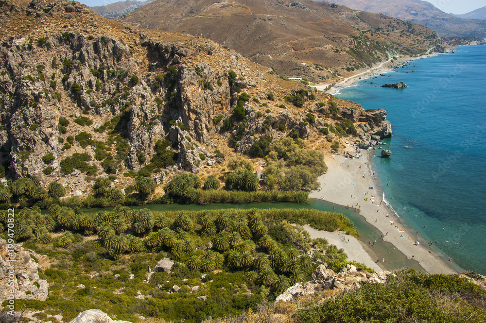 Palm beach, Crete, Greece Palm beach, Crete, Greece