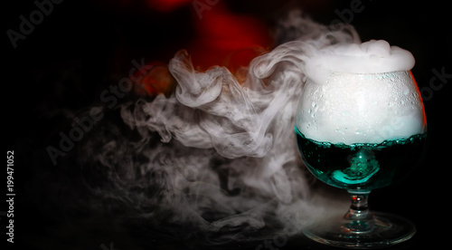 A Glass of Alcohol and Smoke On Cup