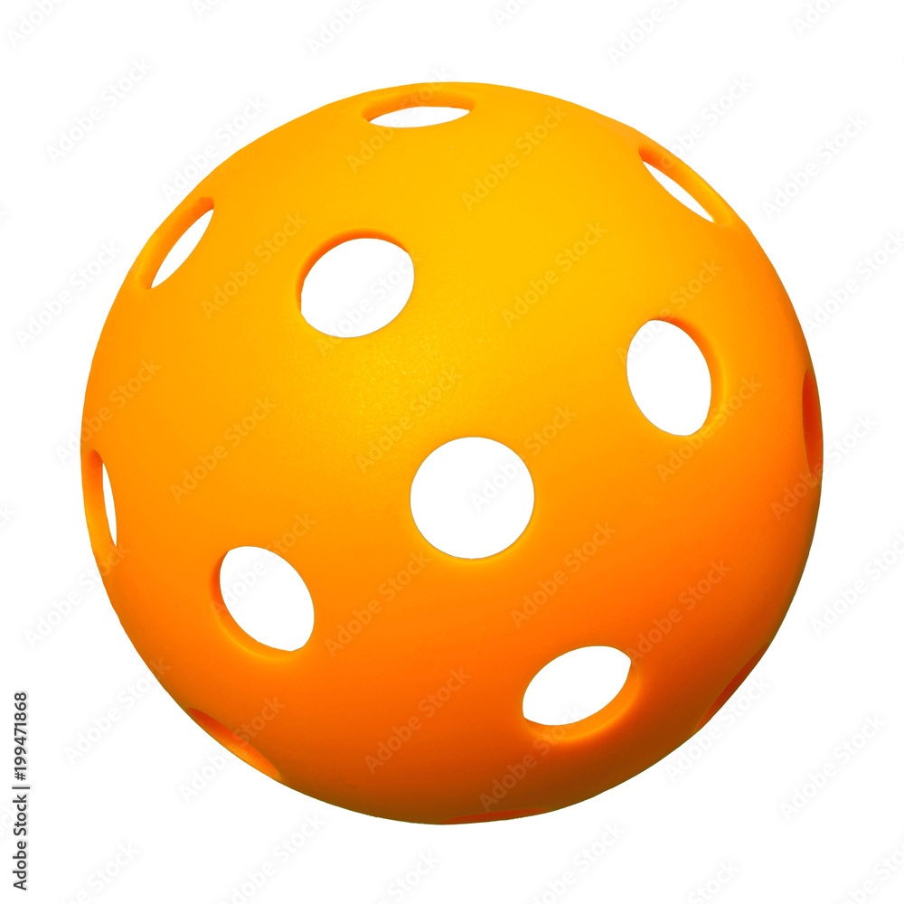Fototapeta premium Orange Pickleball isolated on White background