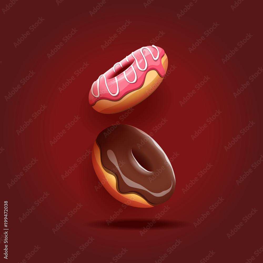 Vector illustration of delicious donuts