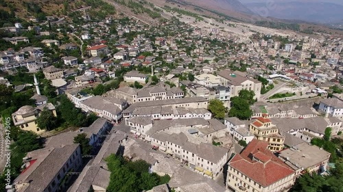 Overhead view of Albanian houses photo