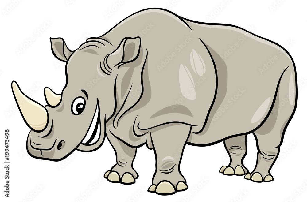 funny rhinoceros animal cartoon character