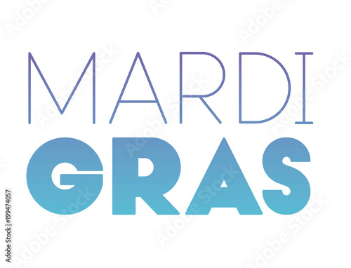 mardi grass calligraphy postcard