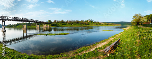 Spring Dnister river panorama.