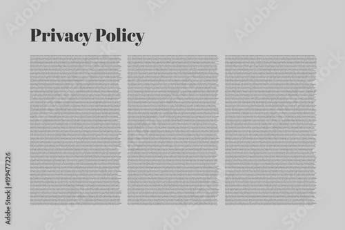 Privacy Policy with very long text