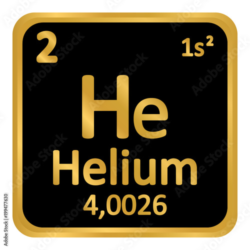 Periodic table element helium icon.