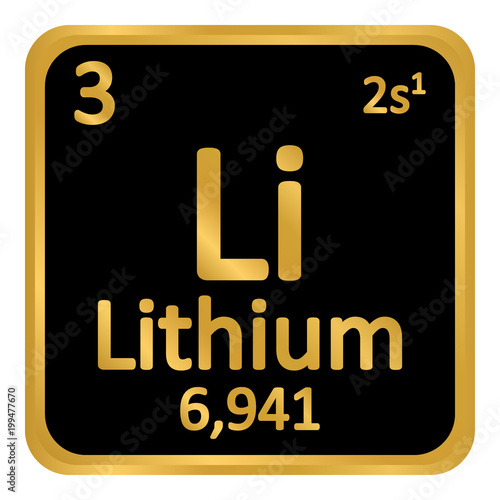 Periodic table element lithium icon.