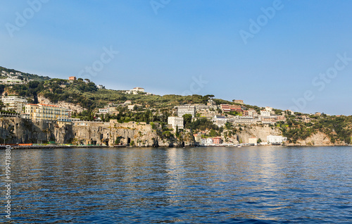 View of the coast in Sorrento, Italy.