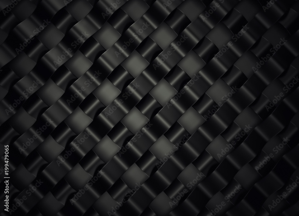 Abstract black geometrical background. 3D render