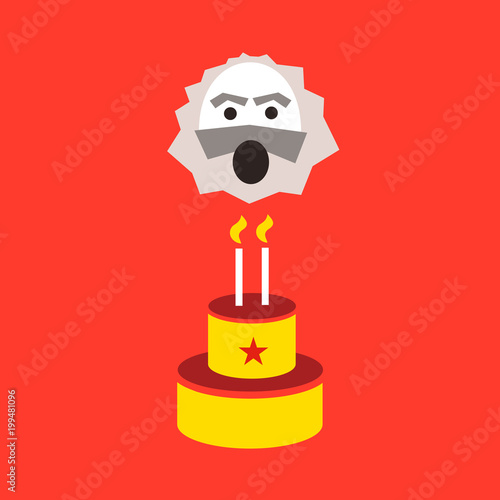 Karel Marx is celebrating anniversary of his birthday. Bicentenary jubille of socialist and communist philosopher and economist on May 5th 2018. Vector illustration