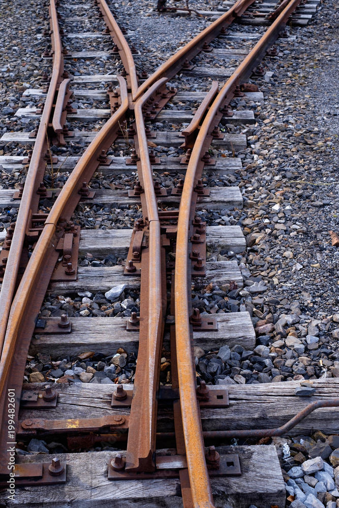 Fototapeta premium Gleisanlage mit Weiche
