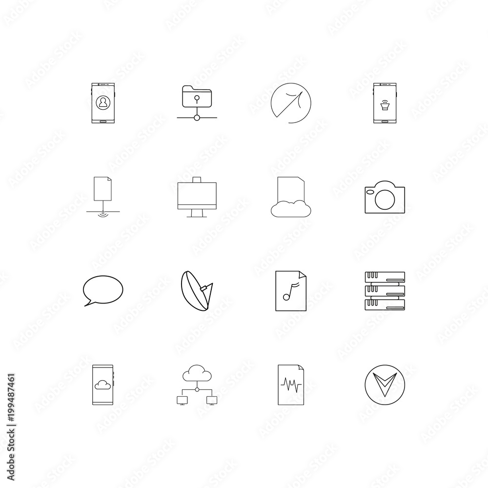 Network And Database simple linear icons set. Outlined vector icons Network And Database simple linear icons set. Outlined vector icons