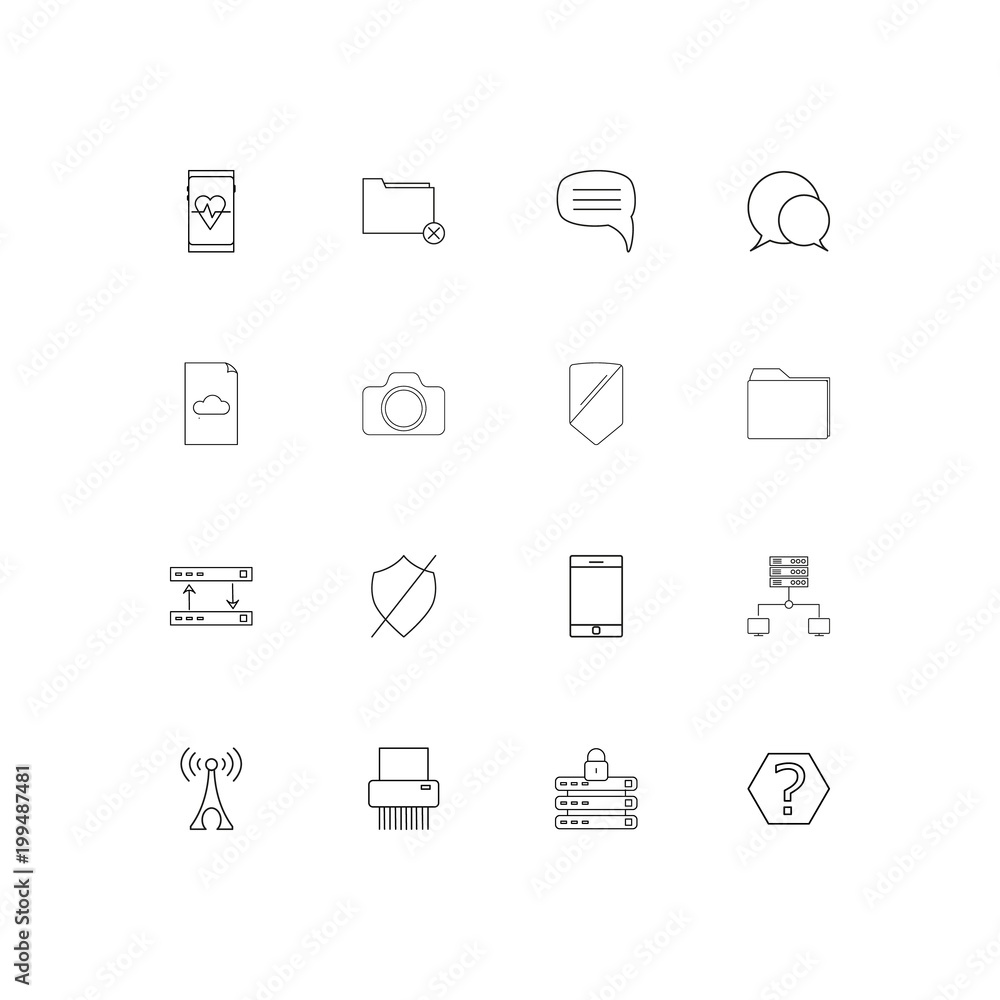 Network And Database simple linear icons set. Outlined vector icons Network And Database simple linear icons set. Outlined vector icons