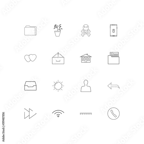 Signs And Symbols simple linear icons set. Outlined vector icons