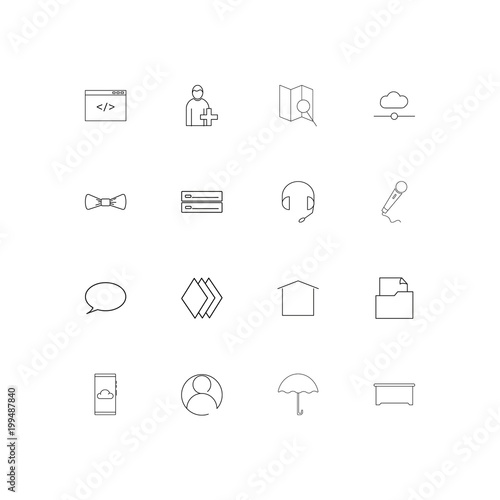 Signs And Symbols simple linear icons set. Outlined vector icons © Birgul