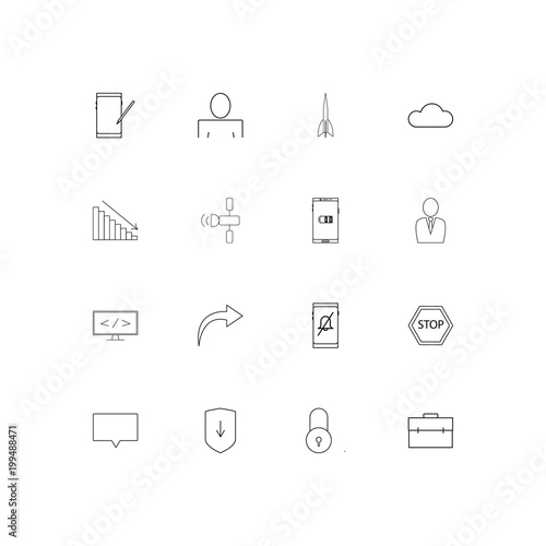 Internet Of Things simple linear icons set. Outlined vector icons