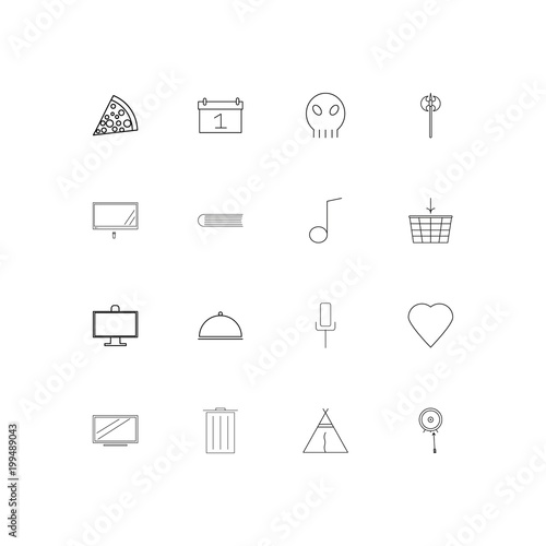 Lifestyle simple linear icons set. Outlined vector icons