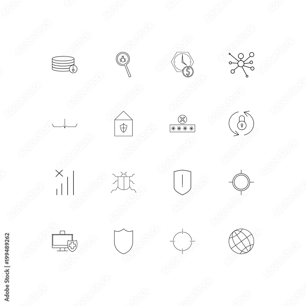 Internet Security simple linear icons set. Outlined vector icons Internet Security simple linear icons set. Outlined vector icons