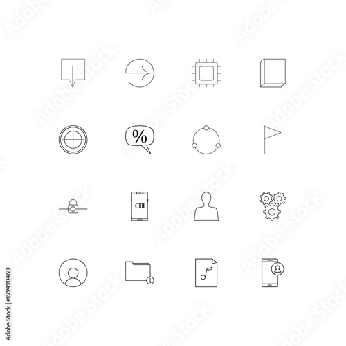Internet Technologies simple linear icons set. Outlined vector icons © Birgul