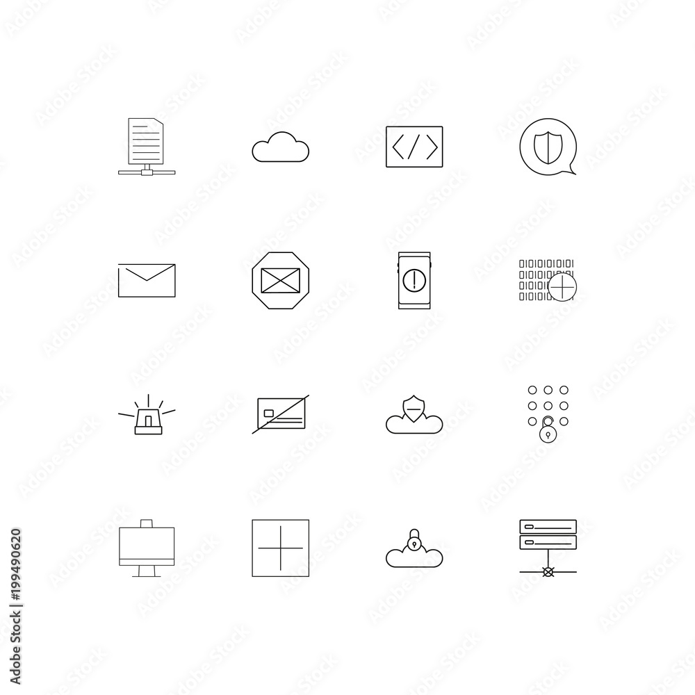 Cyber Security simple linear icons set. Outlined vector icons Cyber Security simple linear icons set. Outlined vector icons