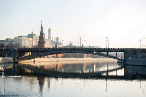 MOSCOW, RUSSIA - April 05, 2018: View of Moskva river and Kremlin  © Funtap