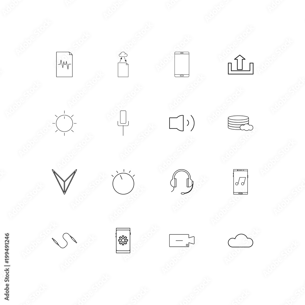 Music simple linear icons set. Outlined vector icons Music simple linear icons set. Outlined vector icons