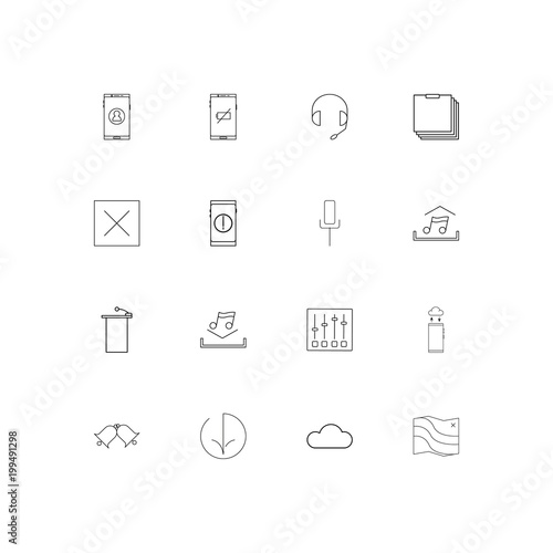 Music simple linear icons set. Outlined vector icons © Birgul