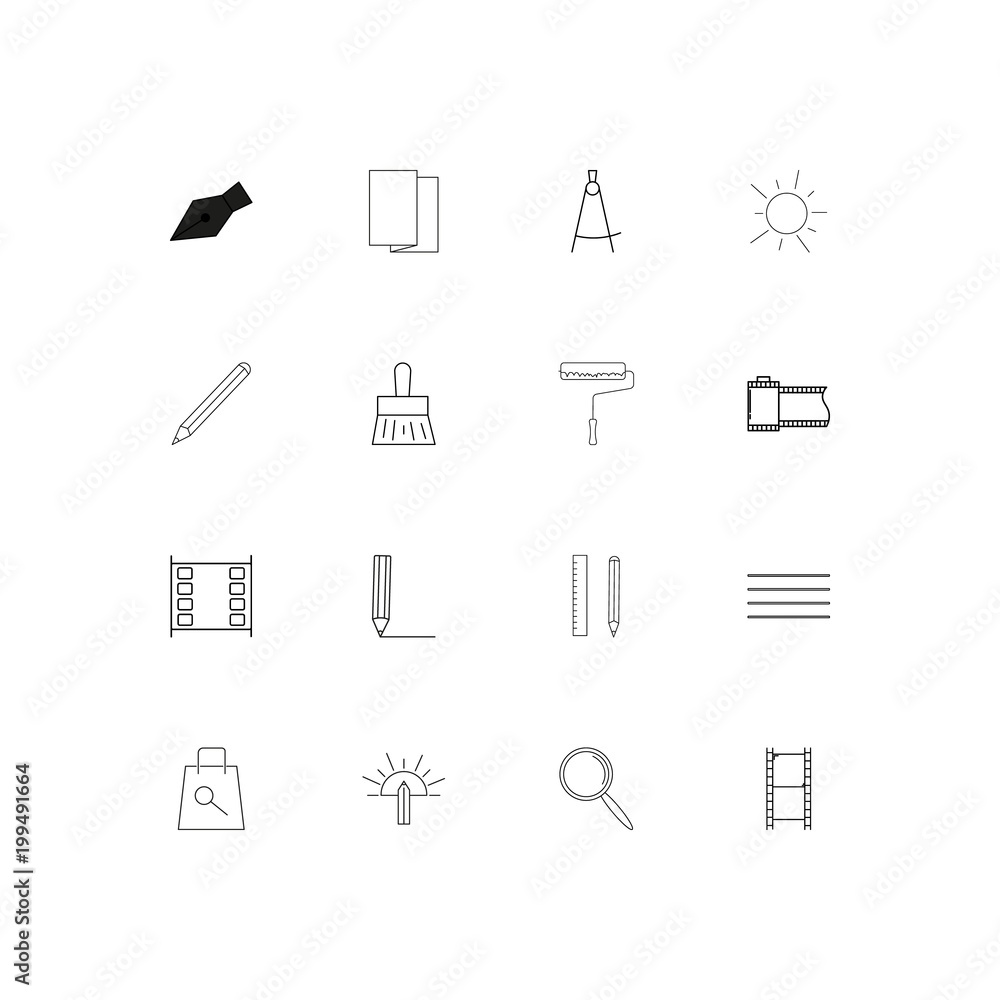 Creative Process And Design simple linear icons set. Outlined vector icons Creative Process And Design simple linear icons set. Outlined vector icons